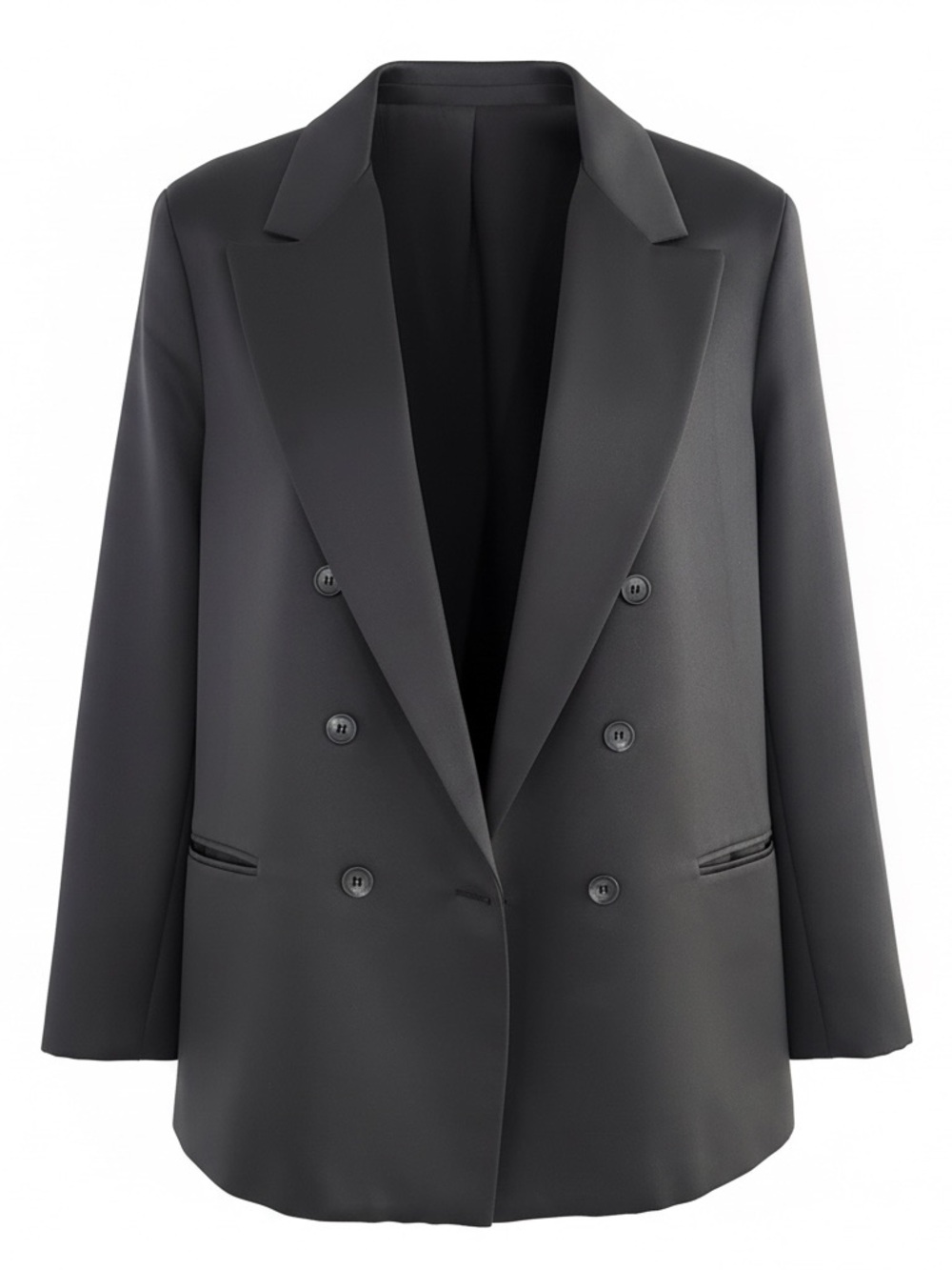 Classic Black Double-Breasted Women's Blazer